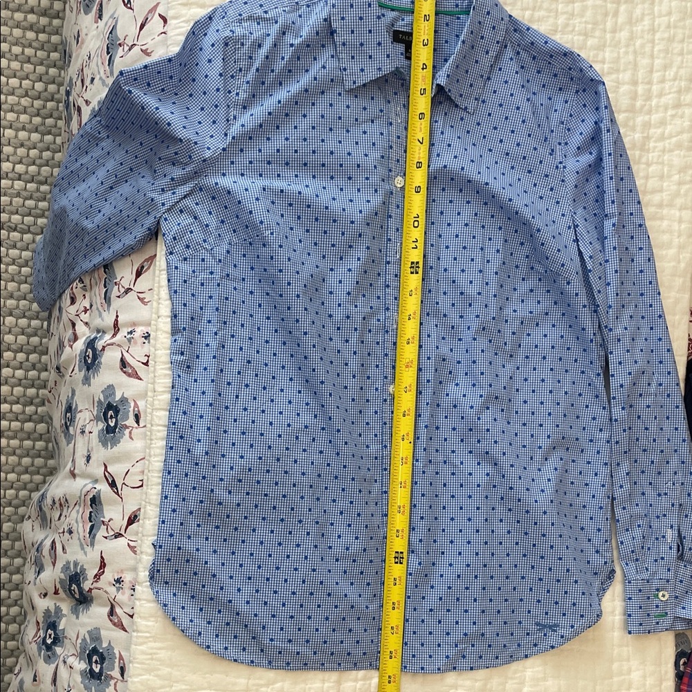 Talbots Blue Patterned Button Down Shirt - image 4